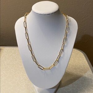Stylish 14k YGP 16” Paperclip Chain Necklace